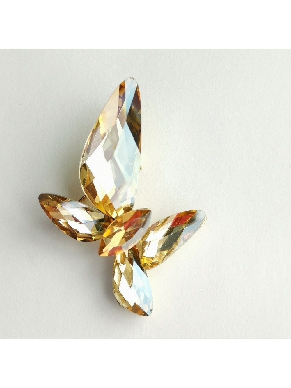 Swarovski Elements Butterfly  Brooch Gold Crystals 🆕